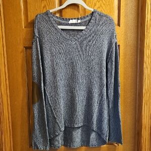 Elegant Charcoal V-Neck Sweater